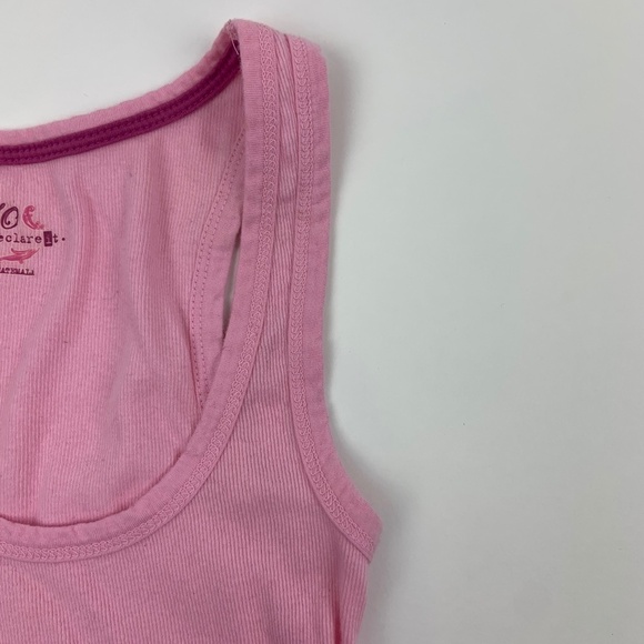 So Tank Top Girls Small Round Neck Solid Pink - Picture 4 of 6